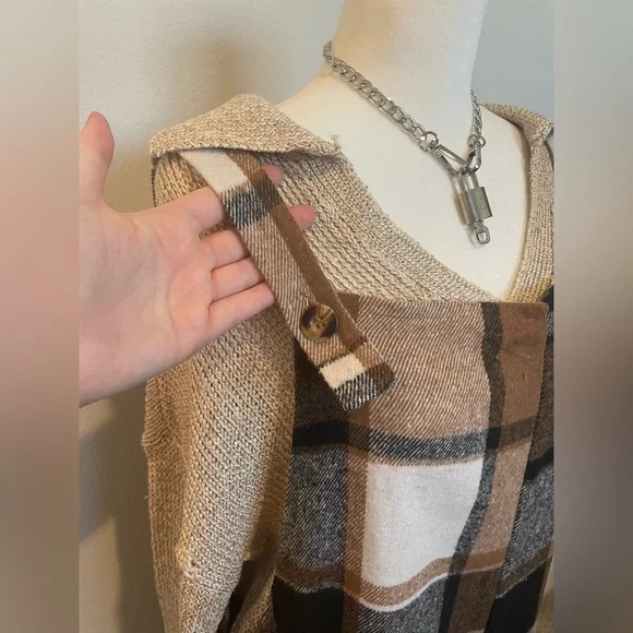 Brown and white Plaid Jumper - Picture 4 of 4